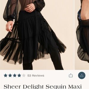Free People Black Asymmetrical Ruffled A-Line Top